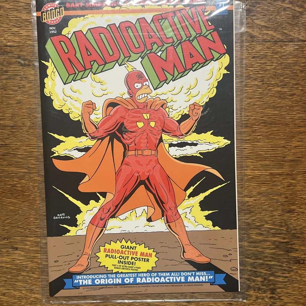 VTG Radioactive Man 1 The Simpsons Comic Origin of Radioactive Man 1993 Bongo